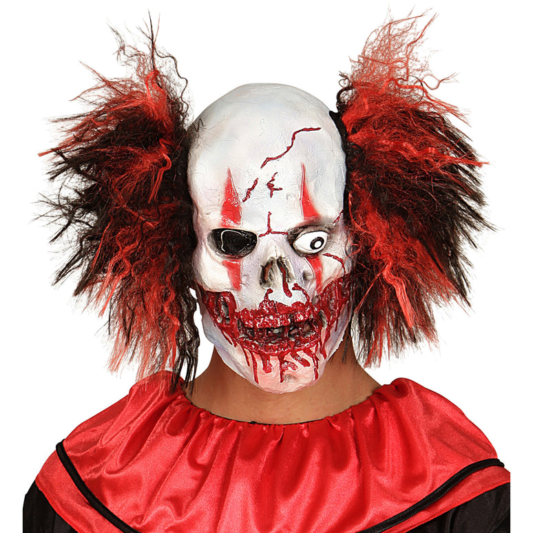 Horror clown masker rood zwart