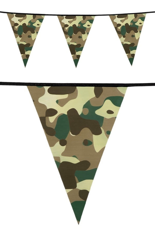 Vlaggenlijn camouflage 6 meter