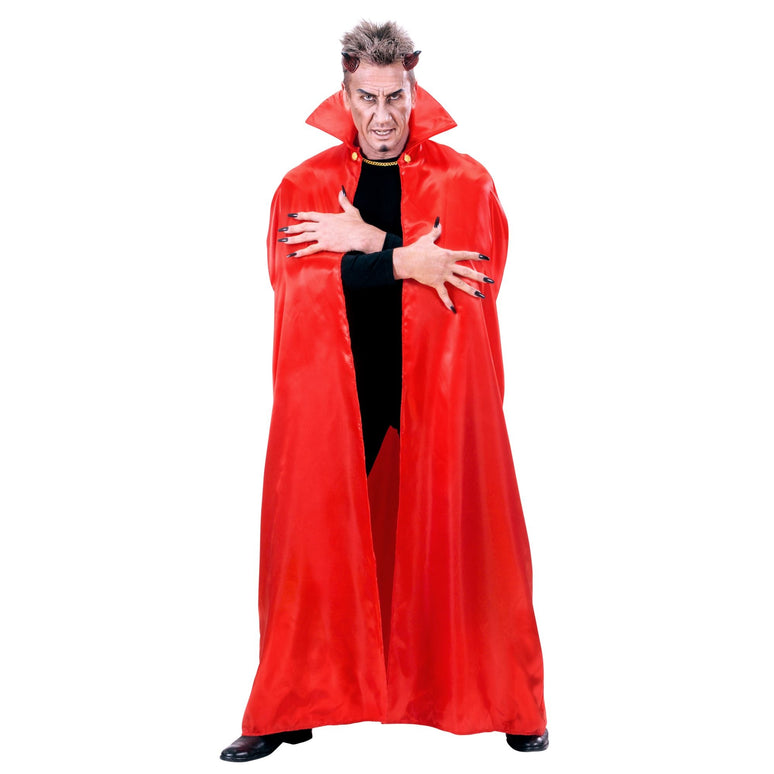Duivel cape rood satijn unisex