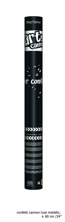 Confetti kanon zilver top kwaliteit 60cm