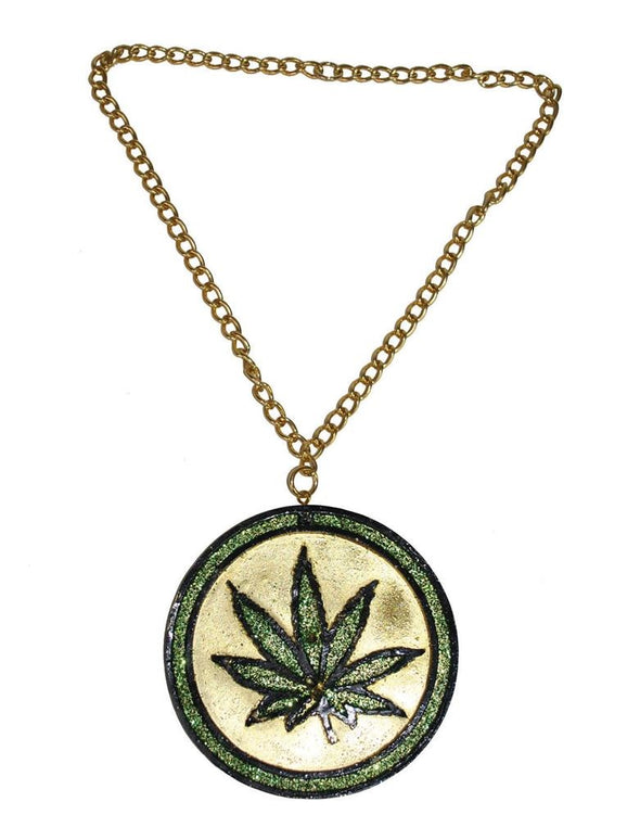 Halsketting cannabis medaillon