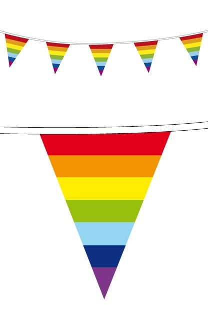 Vlaggenlijn regenboog kleuren 10 meter