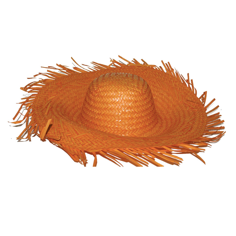 Stro hoed Aloha oranje