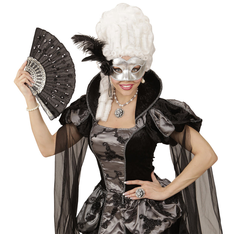Zilveren Venetiaans oogmasker voor carnaval en party