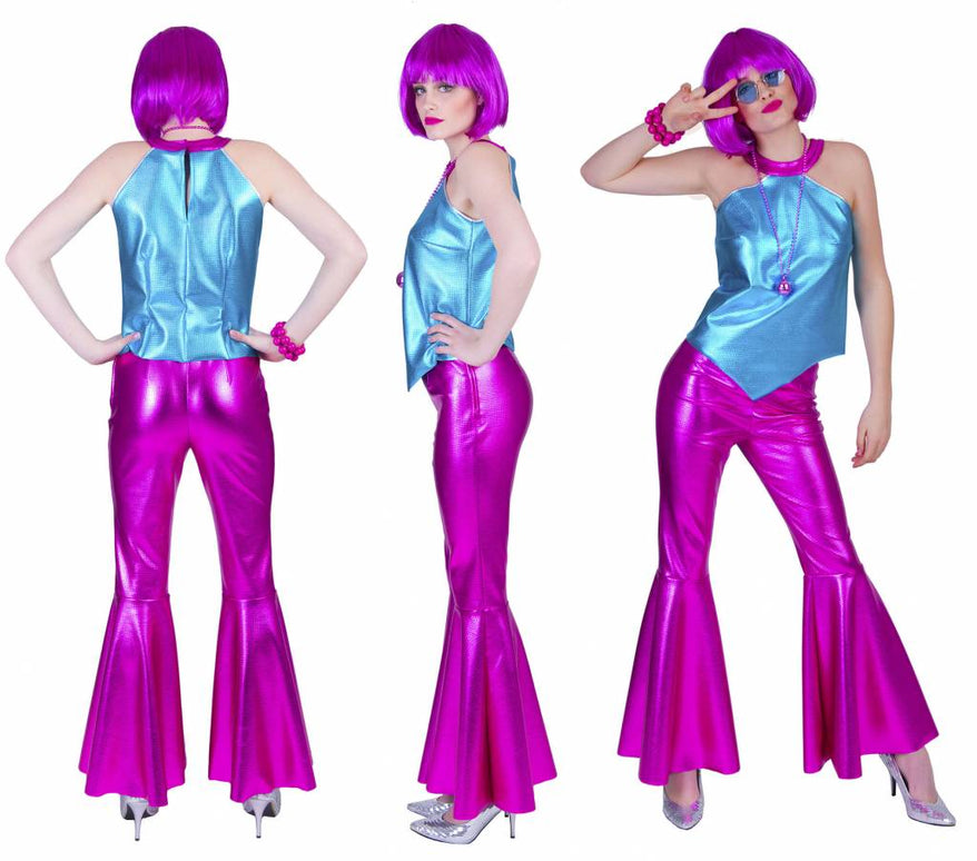 Roze Fuchsia disco Fever broek dames