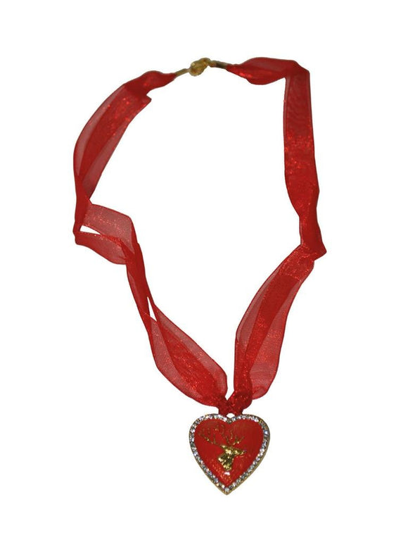 Tiroler halsketting met rood hartje