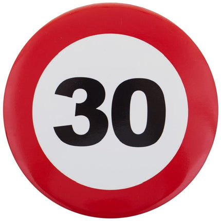 30e verjaardag button als verkeersbord