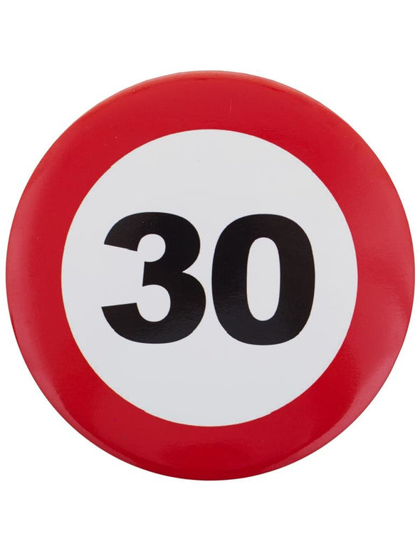 30e verjaardag button als verkeersbord