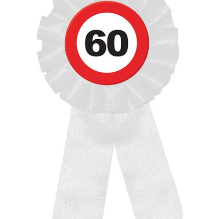 60e verjaardag party rozet verkeersbord