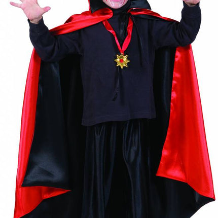 Zwart rode cape dubbelzijdig kind