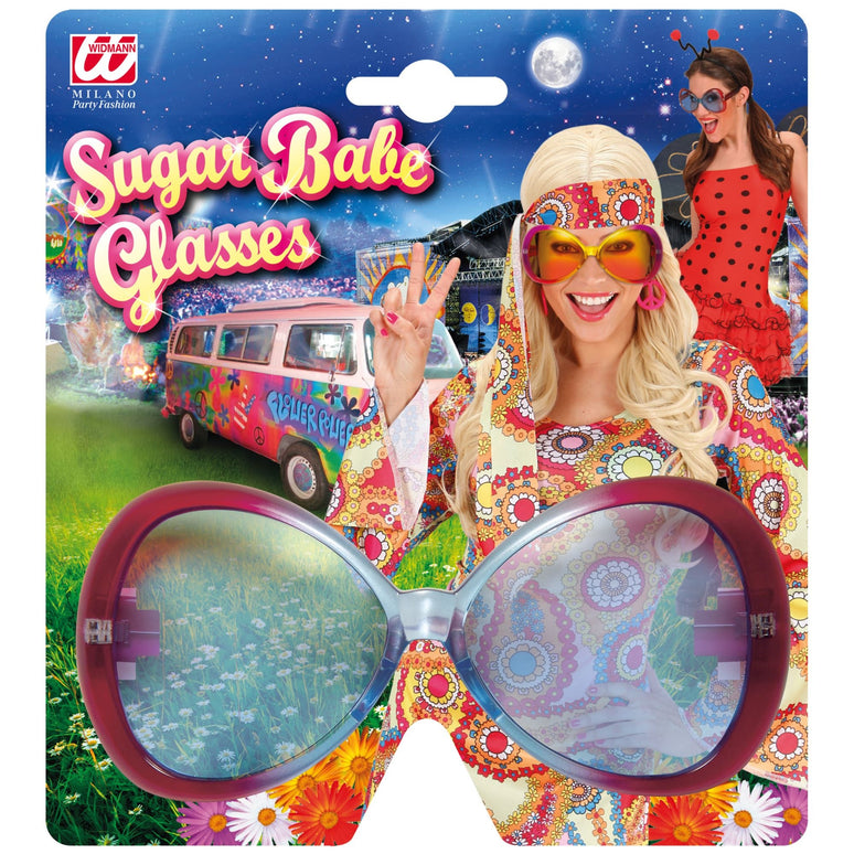 Hippie sugarbabe bril rood