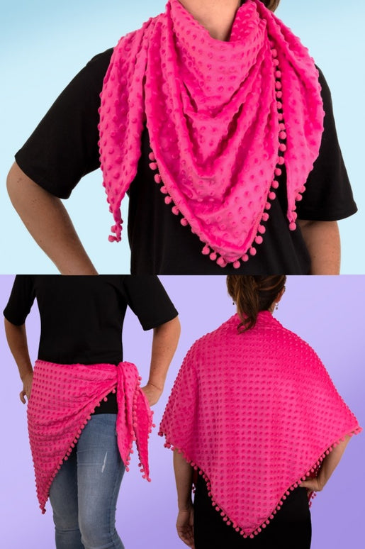 Driehoek sjaal Bubble pastel roze