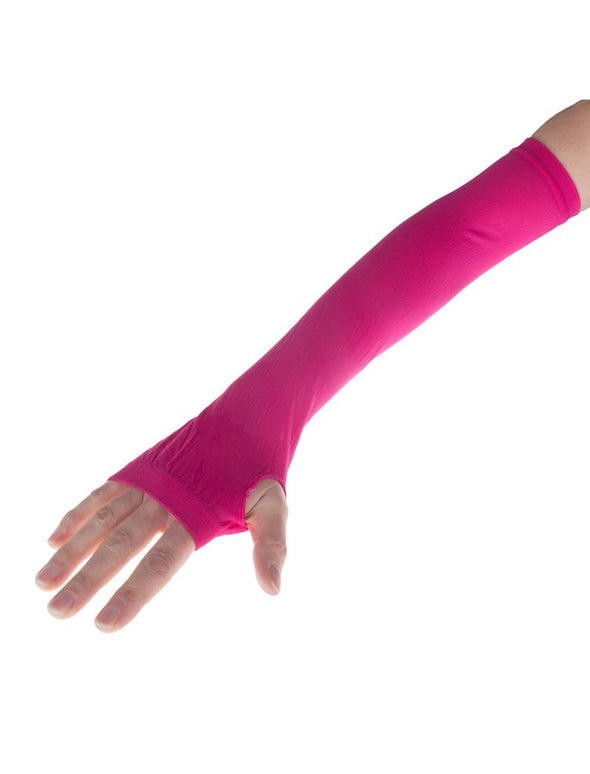 Neon roze handschoenen lang model