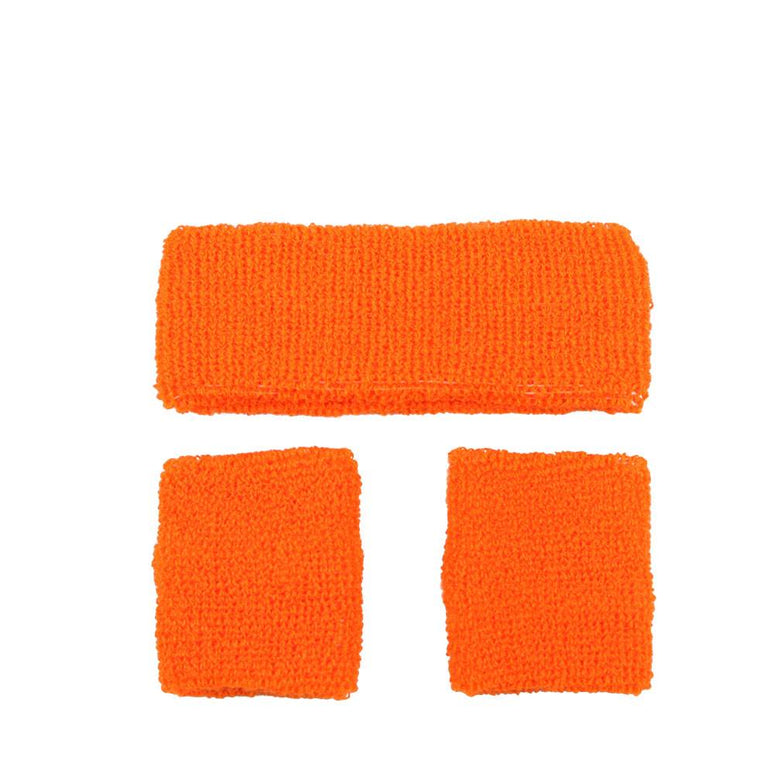 Zweetbanden set neon oranje