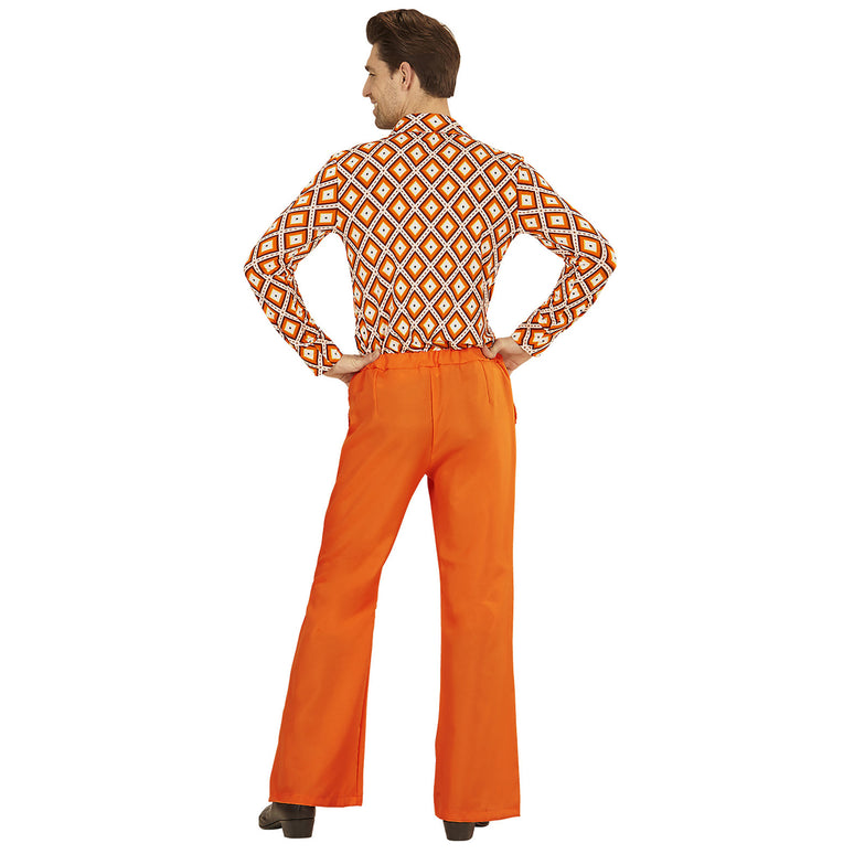 Heren disco broek jaren 70 oranje