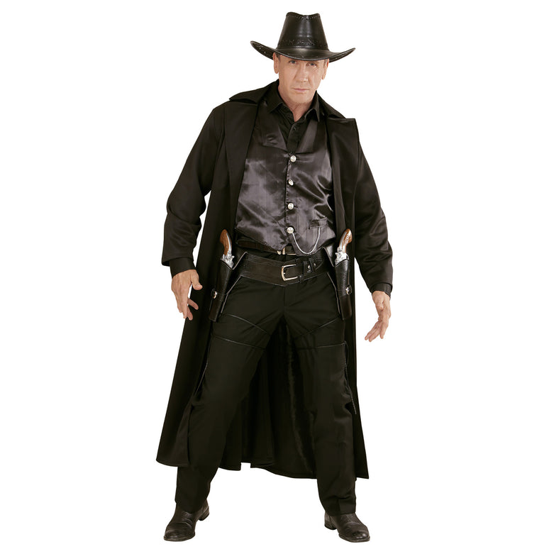 Cowboyholster dubbel met riem zwart