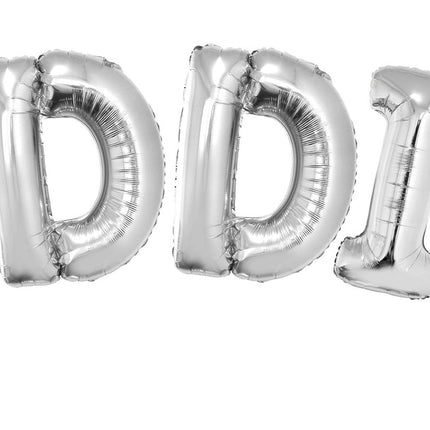 Folie ballon set WEDDING met zilveren letters
