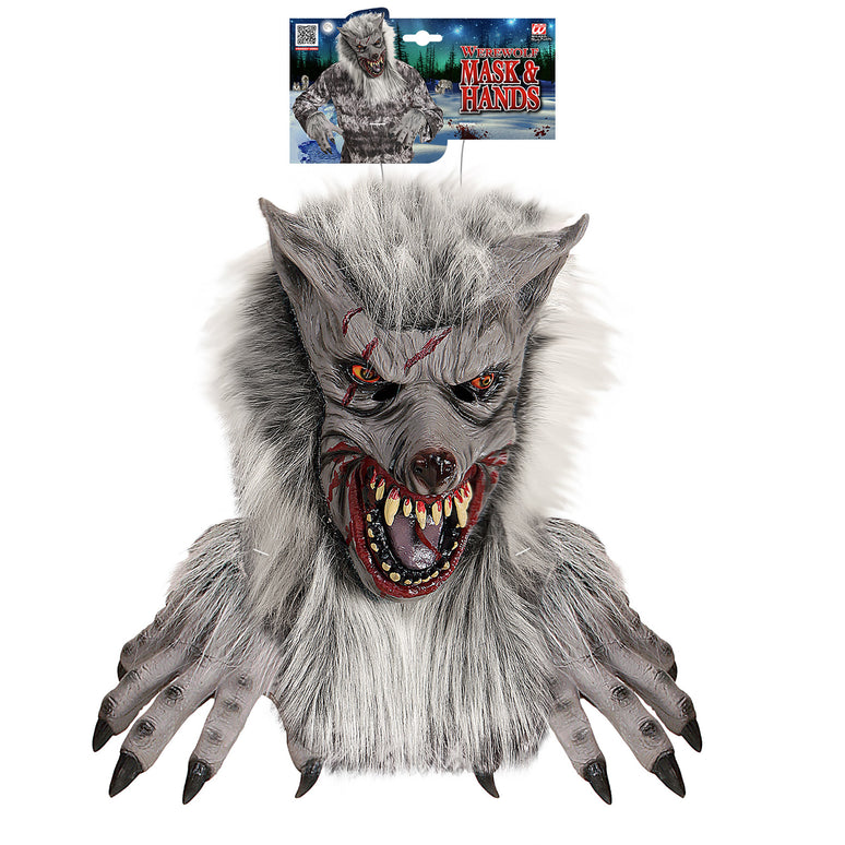 Weerwolf masker met veel haar