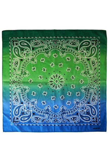 Bandana met kleurverloop groen/blauw 56 x 56 cm
