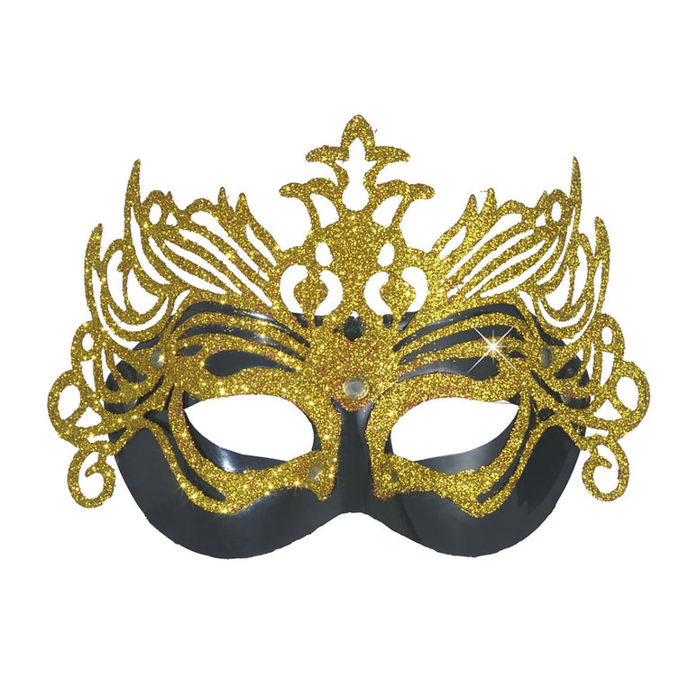 Oogmasker carnaval goud zwart