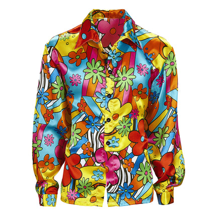 Hippie blouse bloemen heren