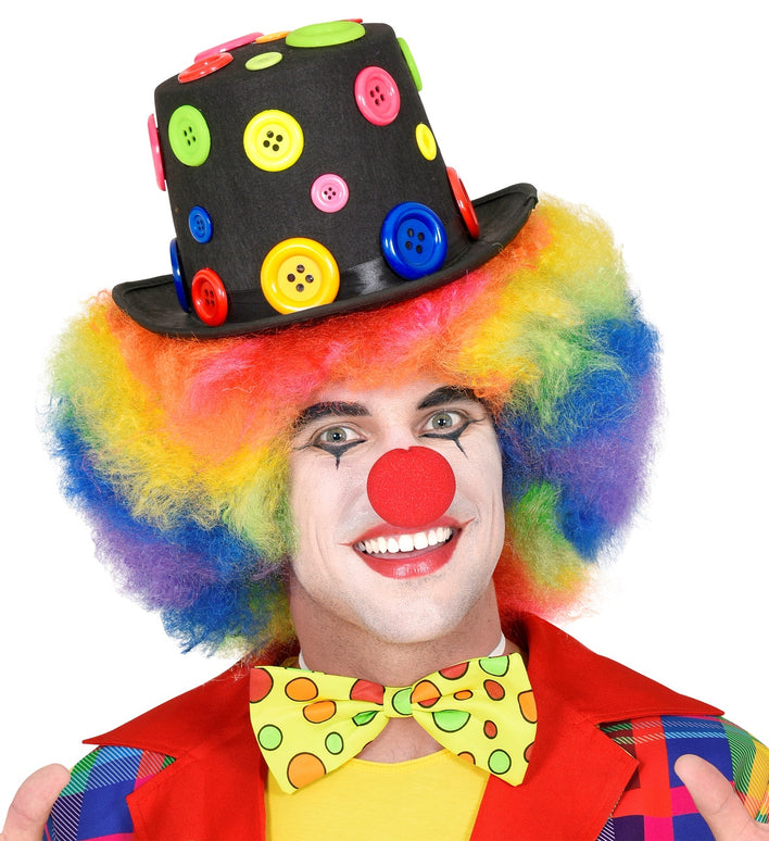 Hoge hoed clown met knopen