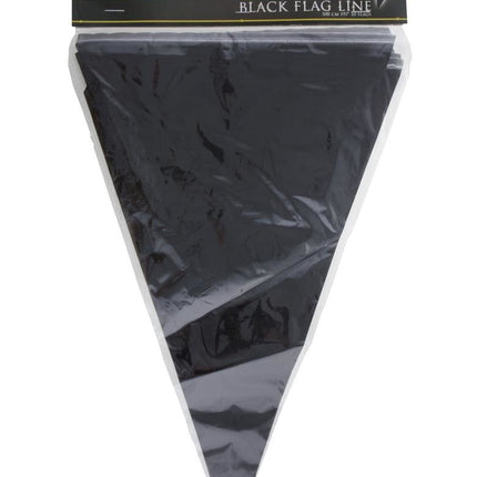 Zwarte vlaggenlijn slinger 5mtr