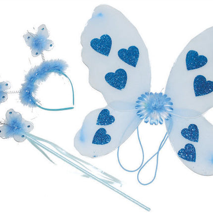 Blauwe vlinder verkleed set Minnie 3-delig