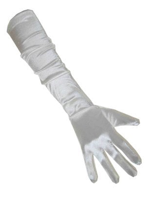 Handschoenen satijn wit 48 cm