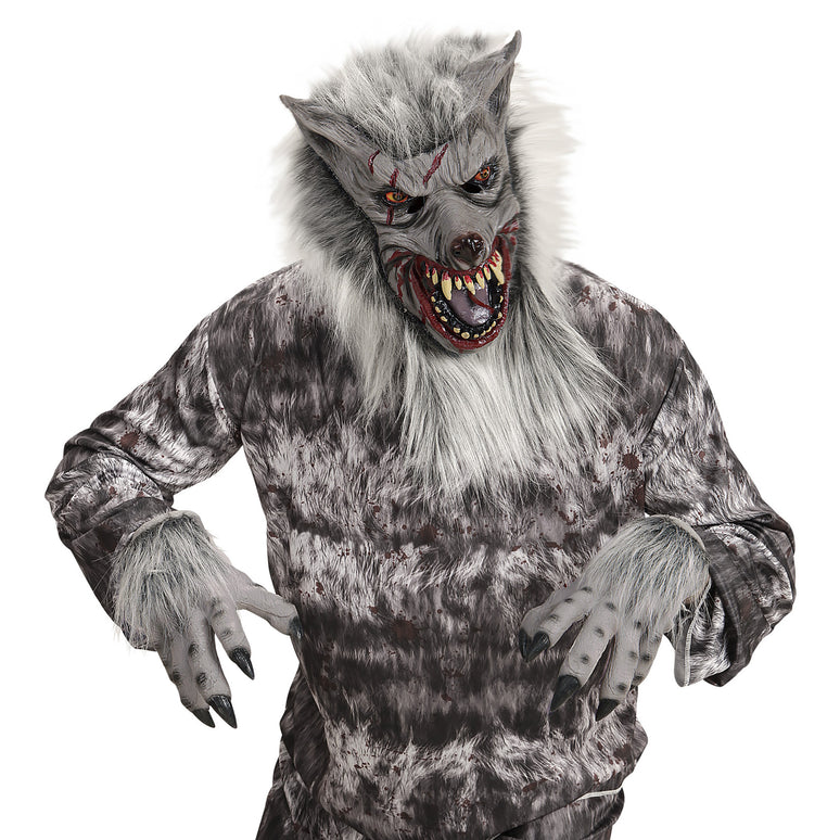 Weerwolf masker met veel haar