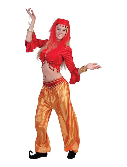 Arabische broek oranje haremdanseres dames