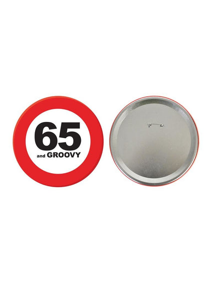 65e verjaardag button verkeersbord