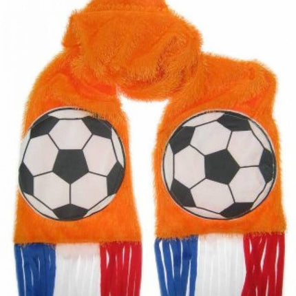 Sjaal oranje met voetbal