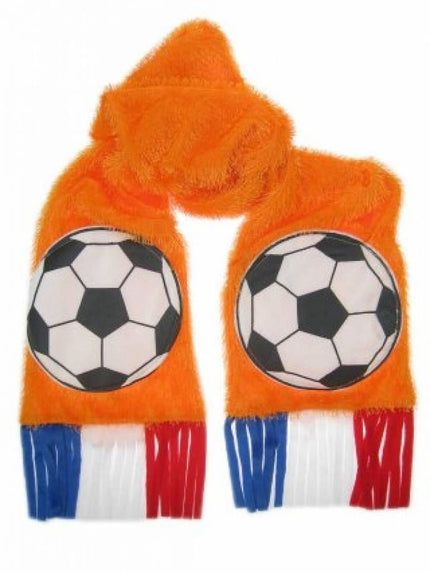Sjaal oranje met voetbal