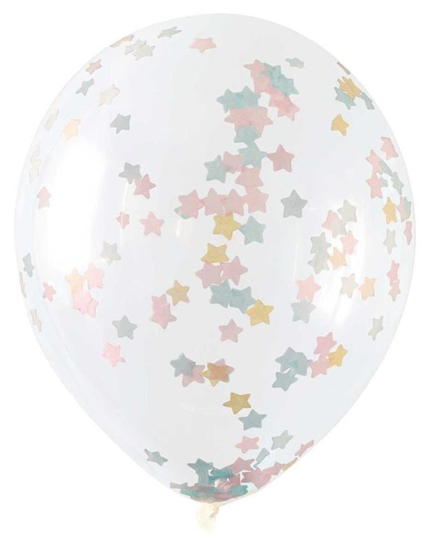 Confetti ballonnen babyshower sterren 5 stuks