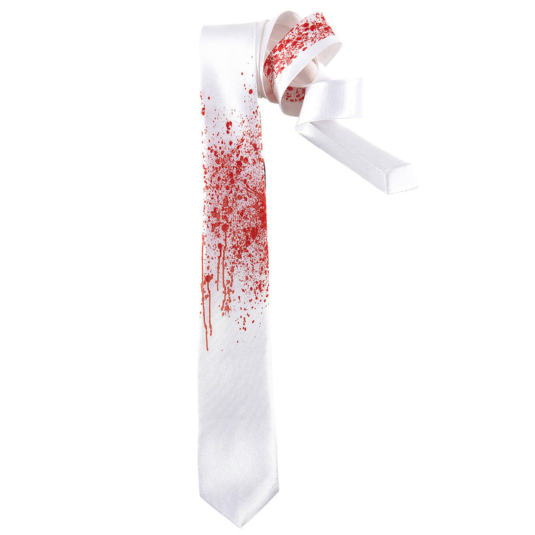 Witte stropdas met bloed halloween