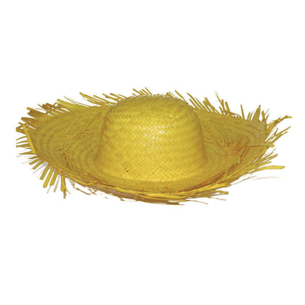 Stro hoed Aloha geel