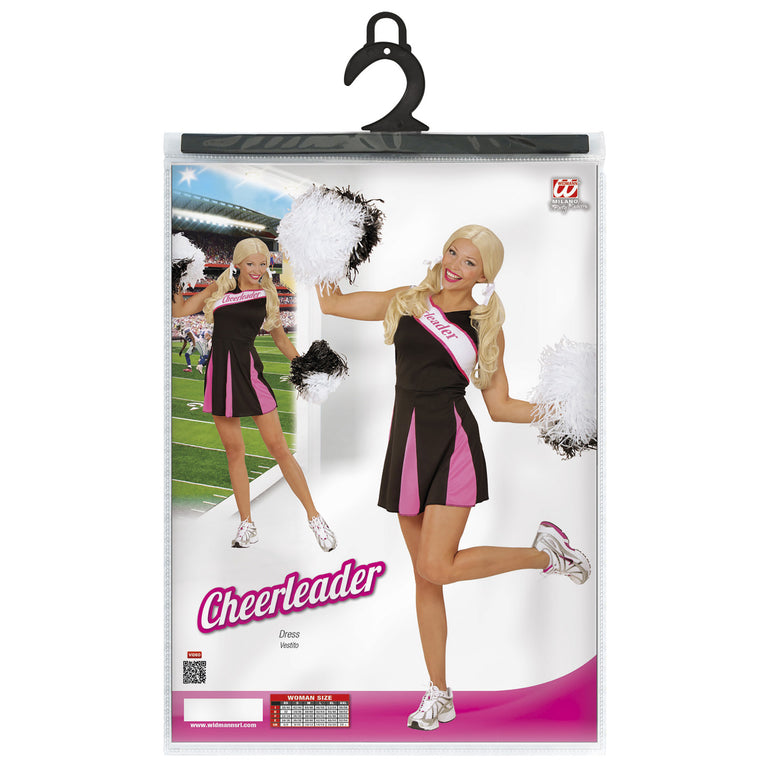Cheerleader jurkje zwart roze