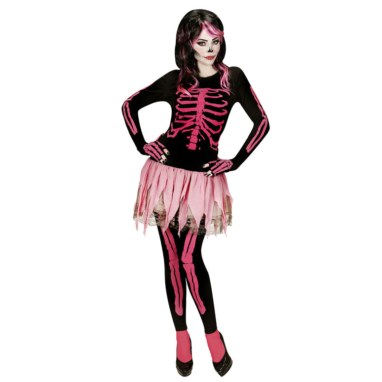 Roze skeletonjurkjes voor Halloween
