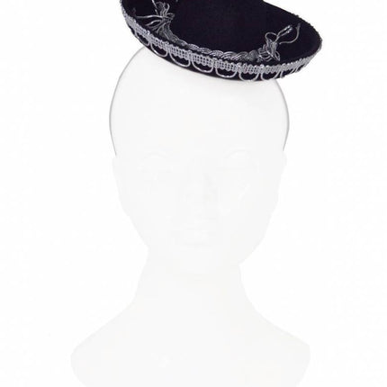 Mini sombrero zwart 17cm