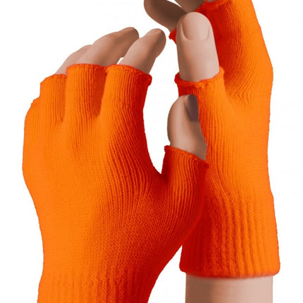 Vingerloze handschoenen kind neon oranje