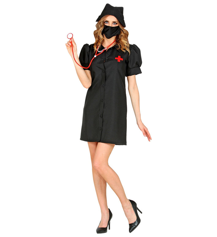 Verpleegster jurk zwart