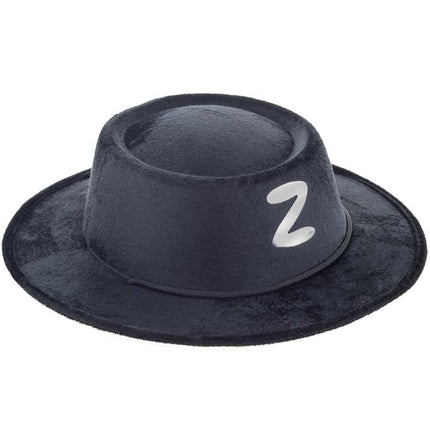 Zwarte Zorro hoed kids