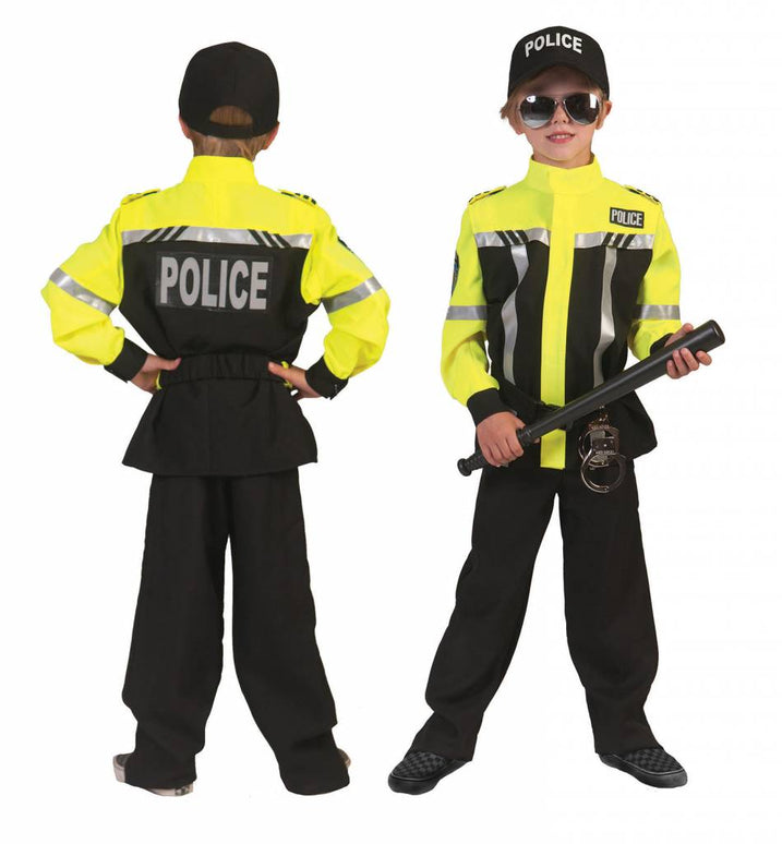Fluor gele politiepakjes voor kinderen