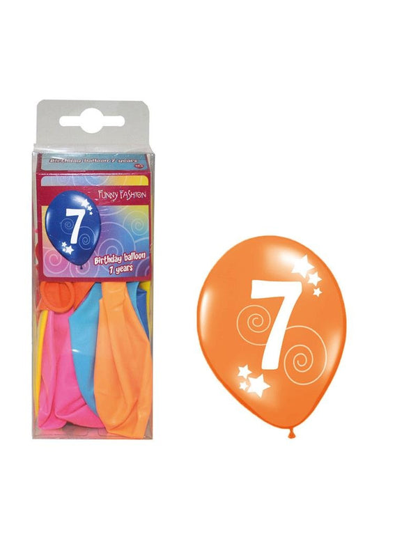 Cijfer 7 ballonnen in gemixte ballonnen