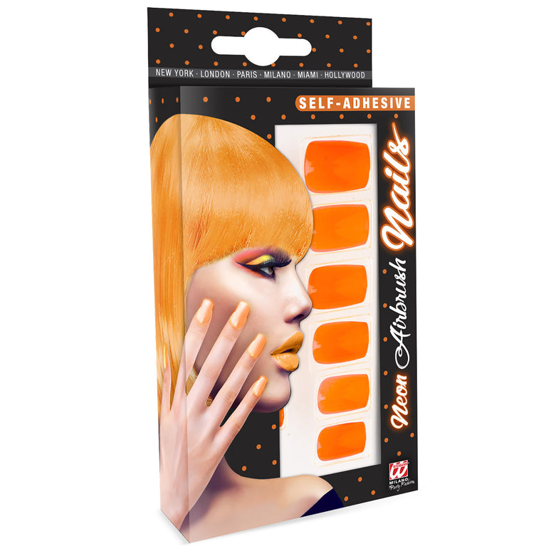 Airbrush nagels neon oranje