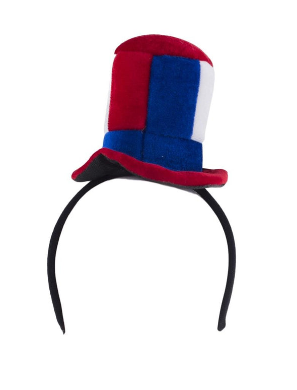 Mini hoed rood wit blauw