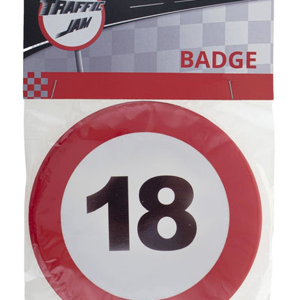 Funny Fashion 18e verjaardag button verkeersbord