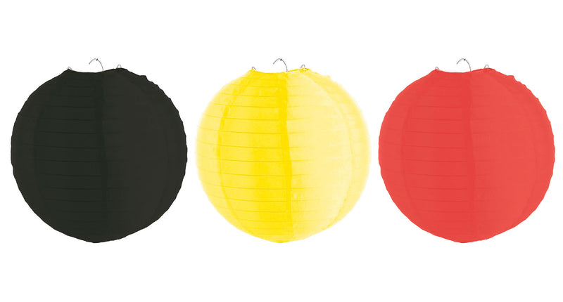 Funny Fashion 3 Lampionnen België of Duitsland Zwart Geel Rood