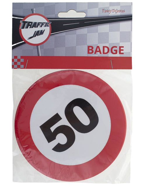 Funny Fashion 50e verjaardag button verkeersbord